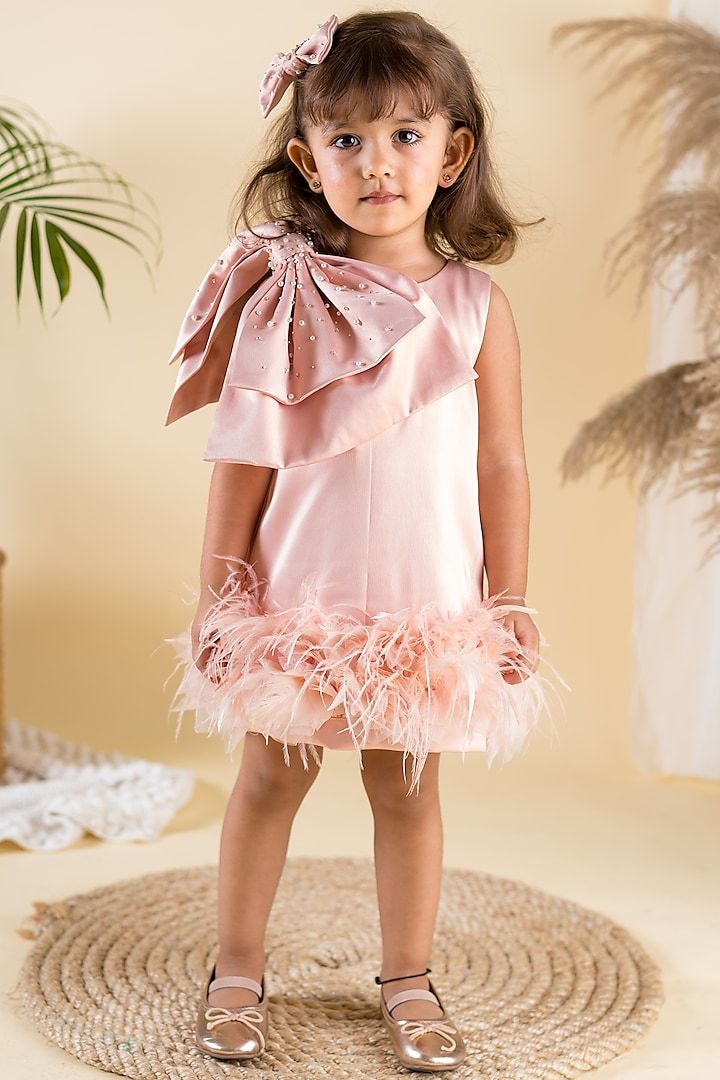 Modern Baby Gown - Soft Pink Satin